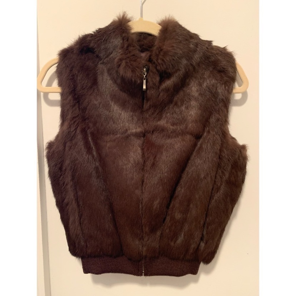 Brown rabbit fur vest - Excellent condition!